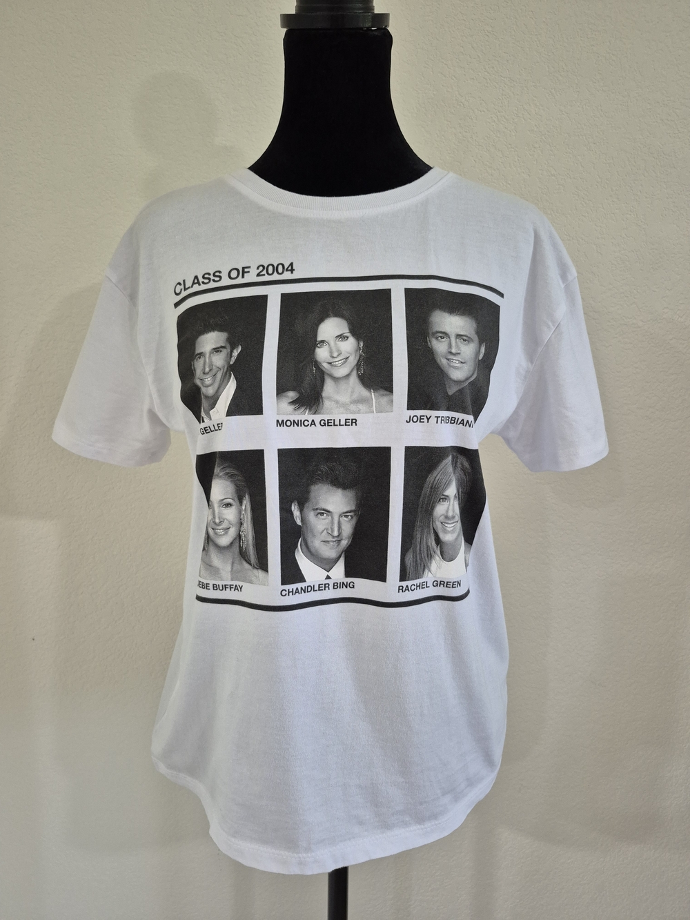 White Graphic Crewneck T-Shirt - TV Cast Yearbook Motif